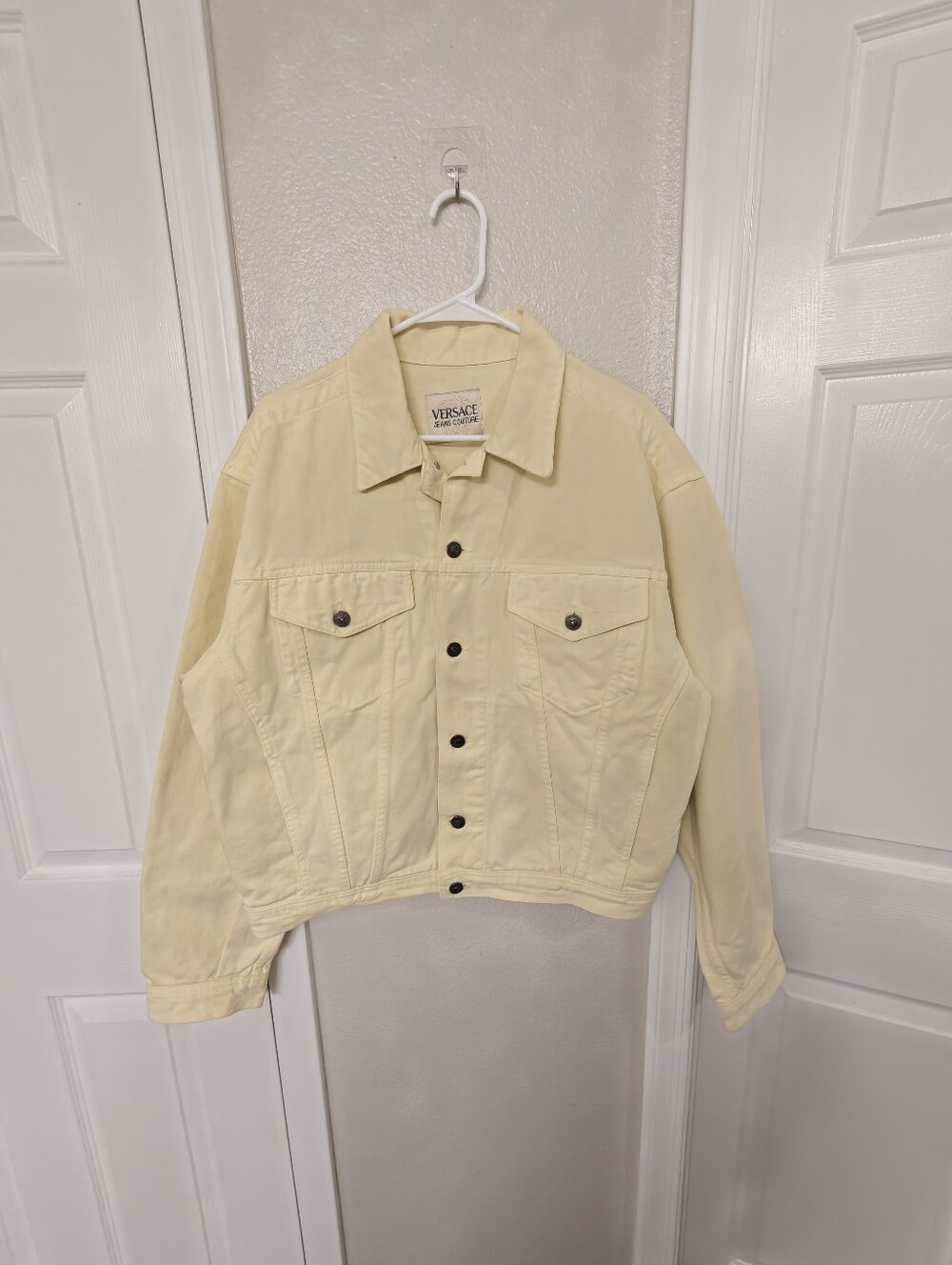 Versace Jeans Couture Light Yellow Denim Jacket Large